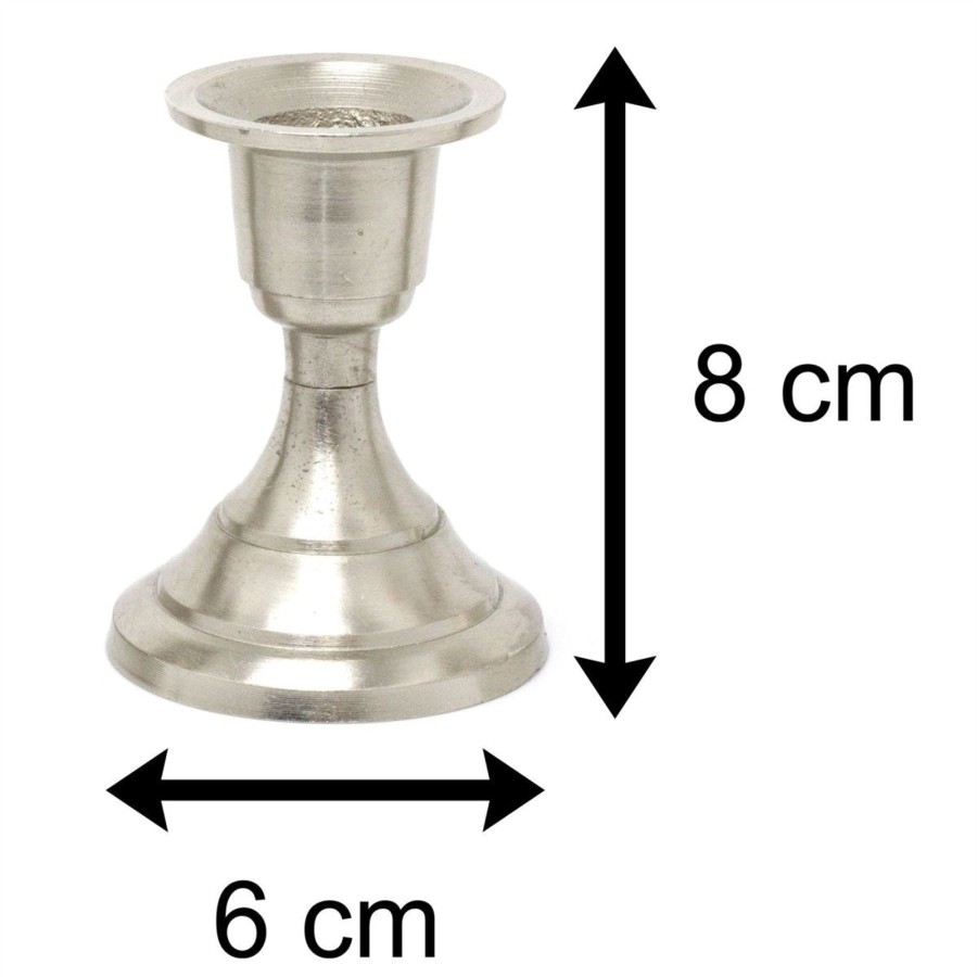 Celebrations Carousel Shop | Stylish Aluminium Short Candle Holder | Candlestick Holders Candle Stand | Table Decoration - Design Varies One Supplied