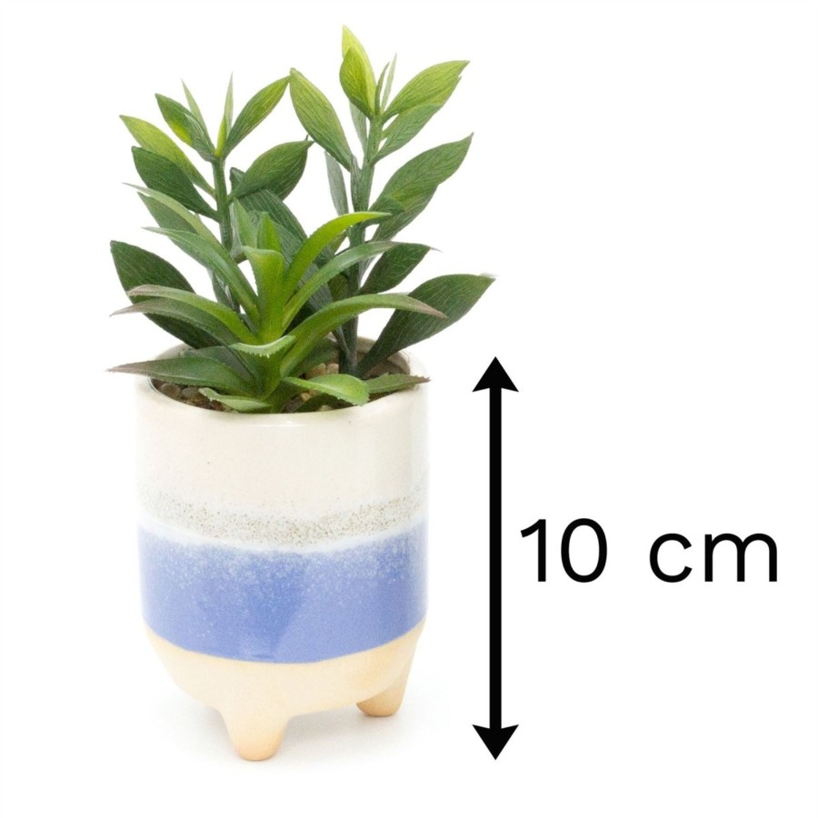 Home Accessories Carousel Shop Vases, Planters & Faux Flowers | Ombre Glaze Artificial Succulent Potted Plant | Faux Plant And Ceramic Planter | Fake House Plant Home Decor - Design Varies One Supplied