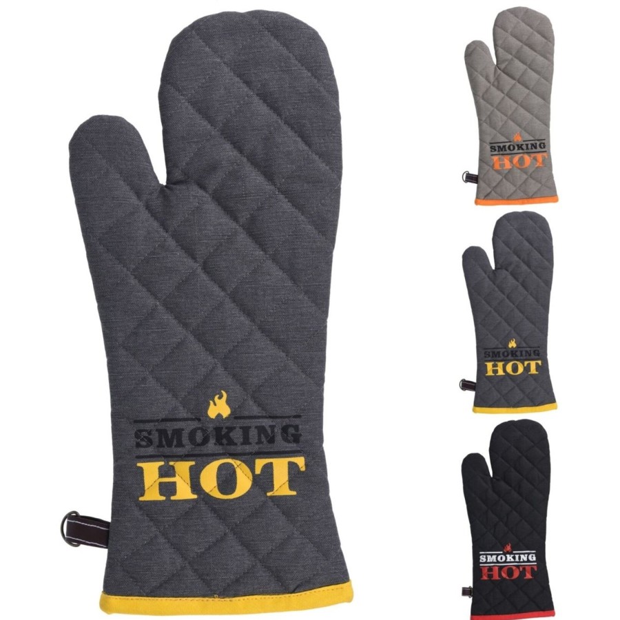 Kitchen & Dining Carousel Shop | Smoking Hot Single Barbecue Grill Heat Resistant Oven Glove | Protective Safety Bbq Mitt Grill Glove | Heat Resistant Kitchen Oven Mitt - Colour Varies One Supplied