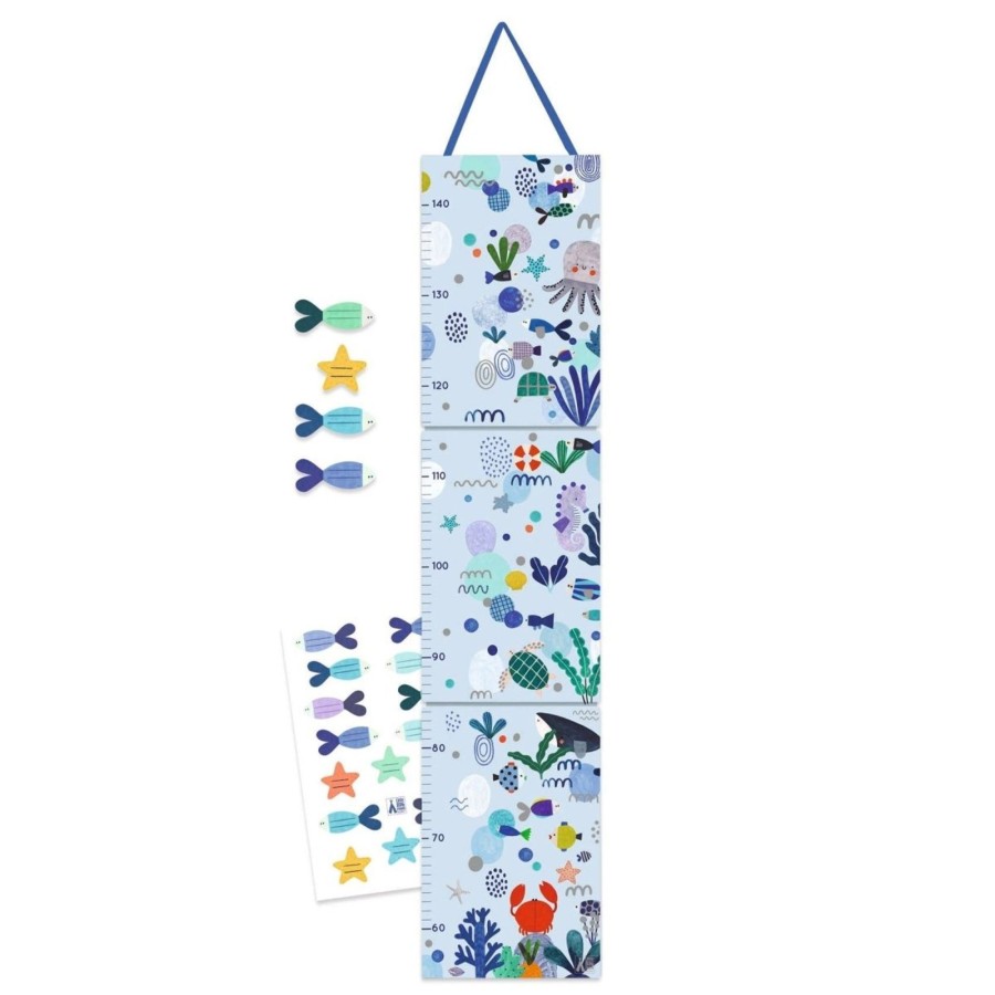 Baby & Child Carousel Shop Djeco | Djeco Dd04050 Ocean Design Height Chart | Wall Hanging Measuring Height Chart