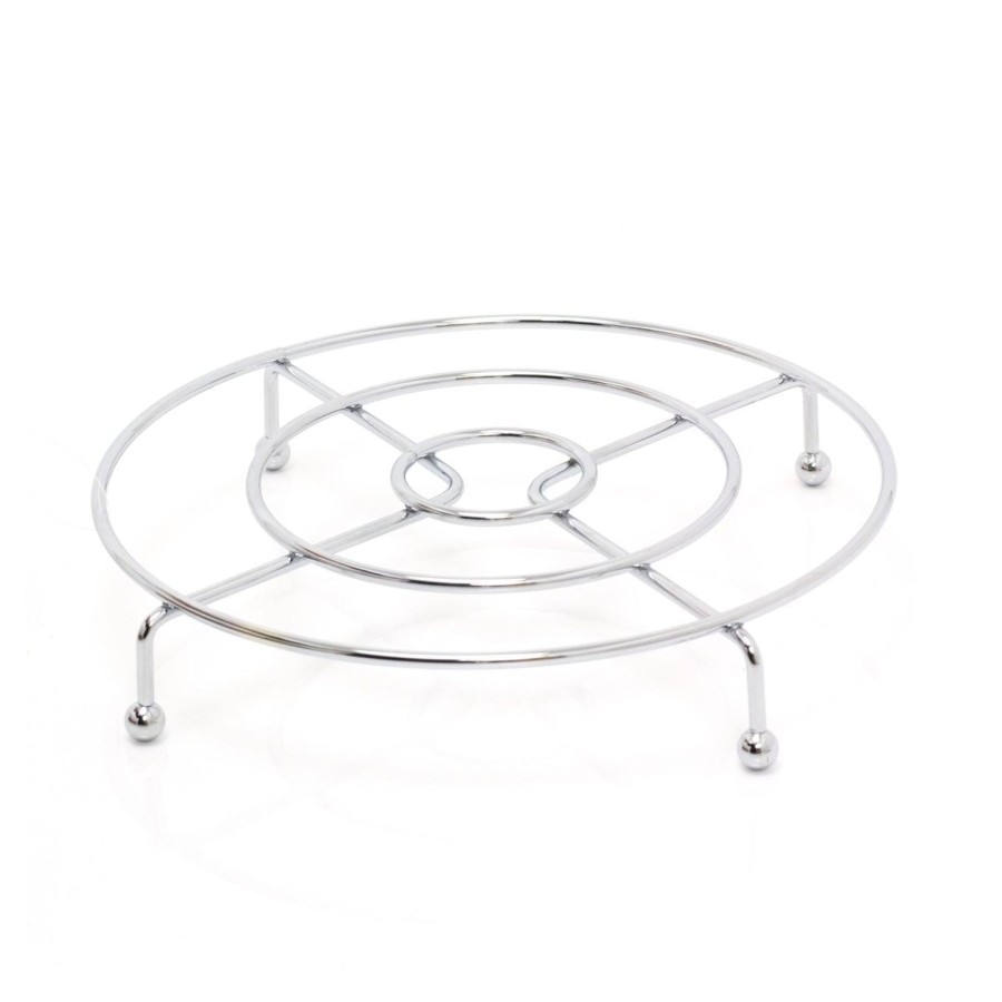 Kitchen & Dining Carousel Shop | 21Cm Round Silver Metal Trivet Stand | Pot And Pan Stand Worktop Saucepan Trivet | Kitchen Trivet For Hot Dishes Pots Pans