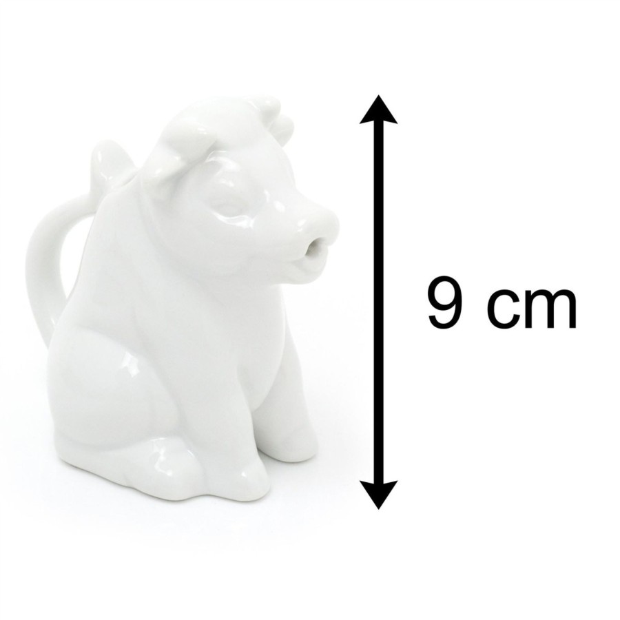 Kitchen & Dining Carousel Shop | White Porcelain Cow Creamer Jug | Mini Milk Jug Miniature Cream Jug | Small Sauce Jug Individual Serving Jug