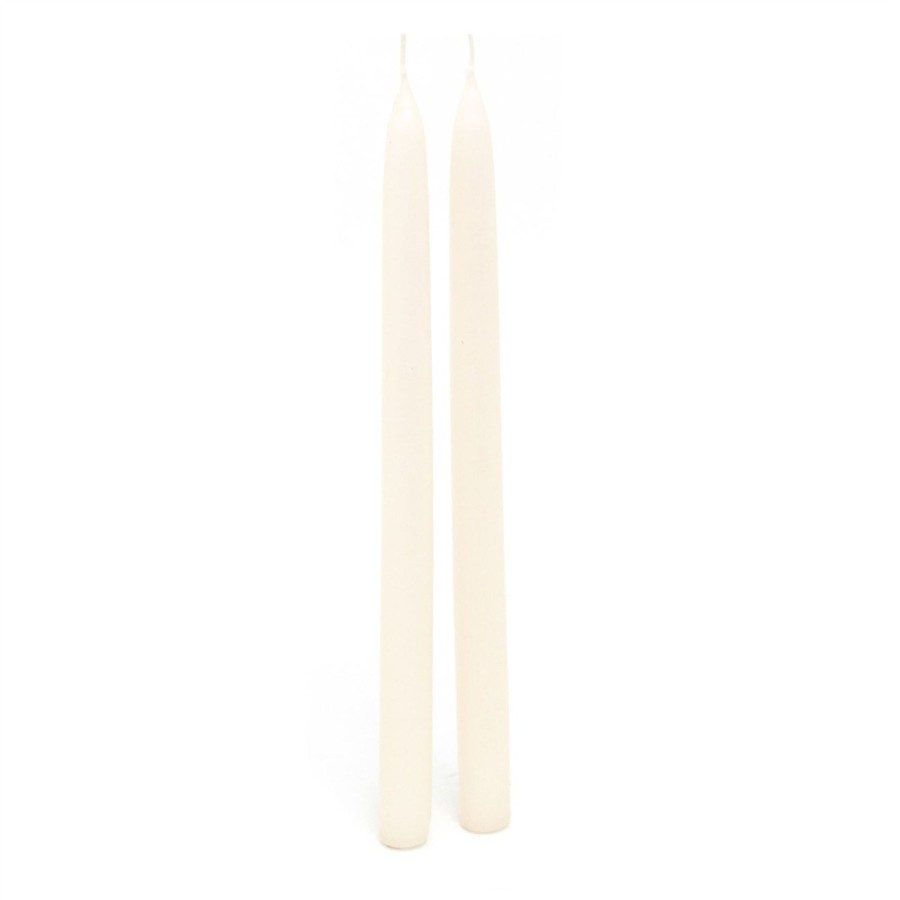 Home Accessories Carousel Shop Candles & Tealights | Pair Of Tapered Dinner Candles | 2 Traditional Hand-Dipped Taper Candles 30Cm - White