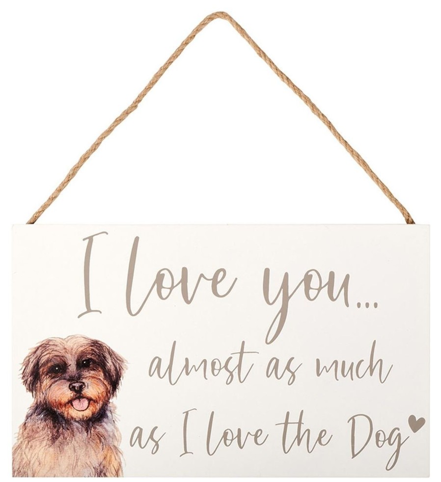 Home Accessories Carousel Shop Signs & Plaques | I Love The Love The Dog Wooden Plaque Sign Wall Art - Humorous Hanging Decoration Dog Plaque