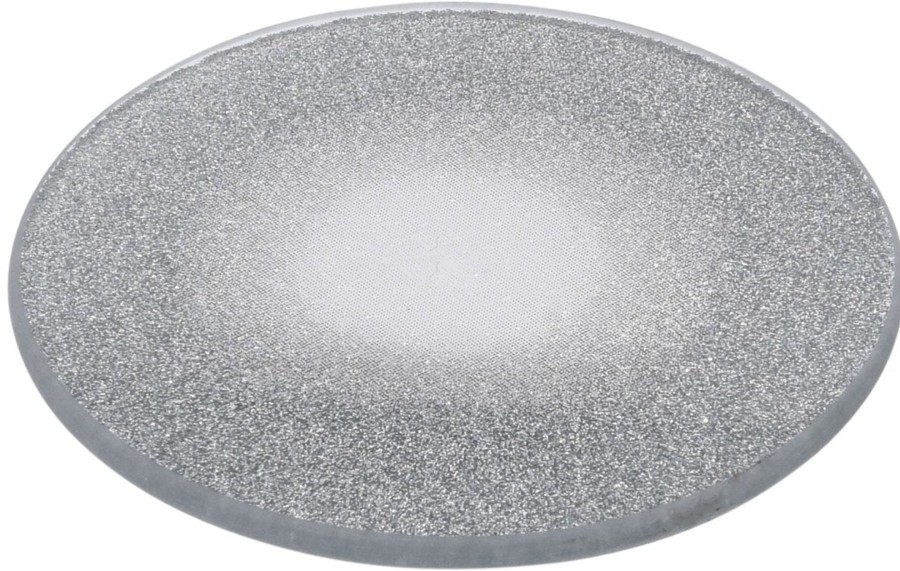 Home Accessories Carousel Shop Candle Plates | Round Glitter Glass Mirror Candle Plate Stand - Silver Sparkle Candles Coaster 15Cm