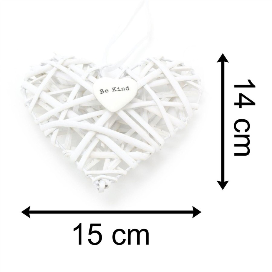 Home Accessories Carousel Shop Signs & Plaques | Wicker Heart Hanger White Hanging Heart | Wooden Heart For Hanging Love Heart Decorations Hanging | Rattan Heart - Design Varies One Supplied