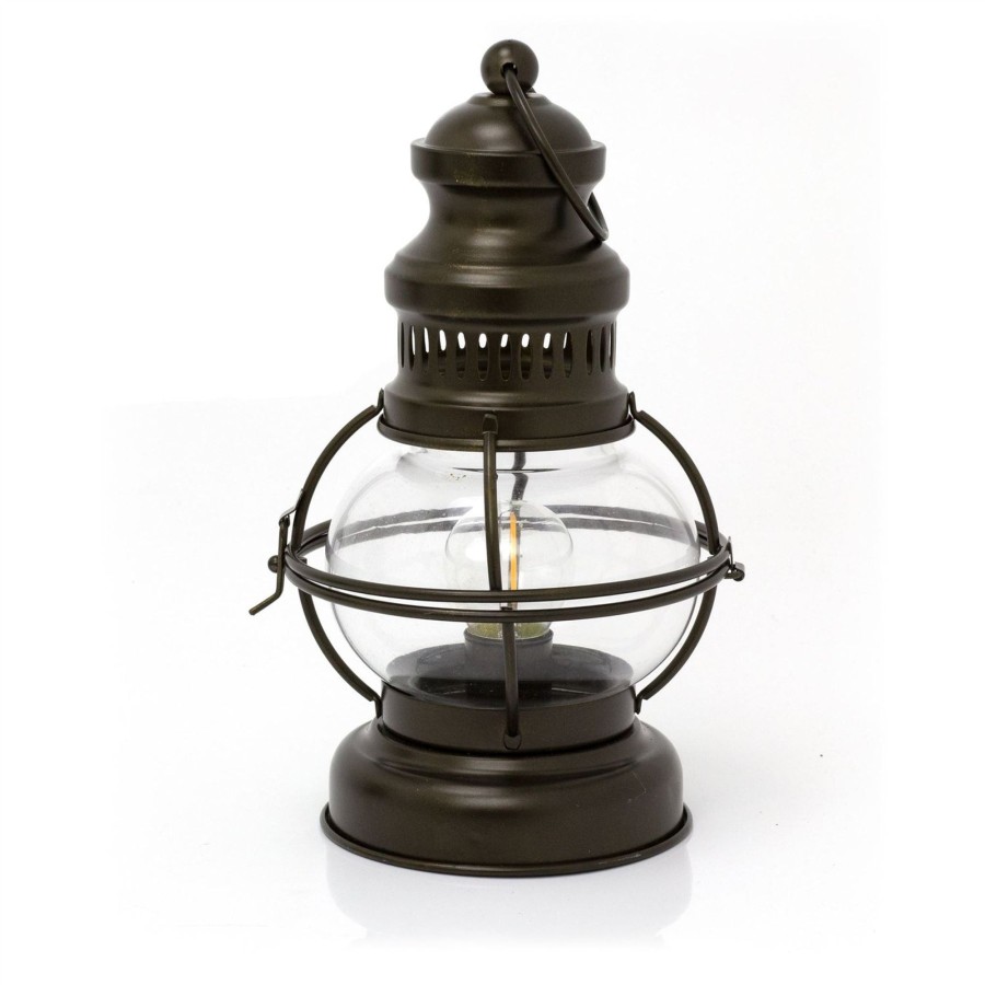 Home Accessories Carousel Shop Candlesticks, Holders & Lanterns | Led Vintage Style Metal Storm Lantern | Retro Light Up Battery Operated Paraffin Oil Lamp | Antique Bronze Effect Hanging Hurricane Lantern Lights