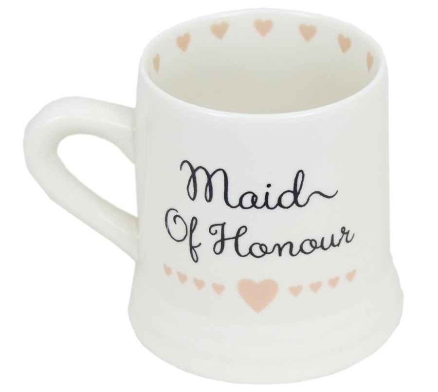 Celebrations Carousel Shop | Boxed Ceramic Heart Wedding Favour Gift Mug ~ Maid Of Honour