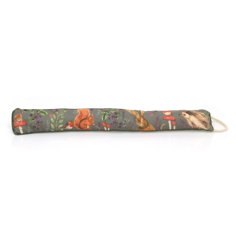 Home Accessories Carousel Shop Draught Excluders | 94Cm Woodland Flora & Fauna Fabric Draught Excluder For Doors | Winter Draft Excluder Door Cushion | Forest Animal Draft Insulator Door Draught Cushion