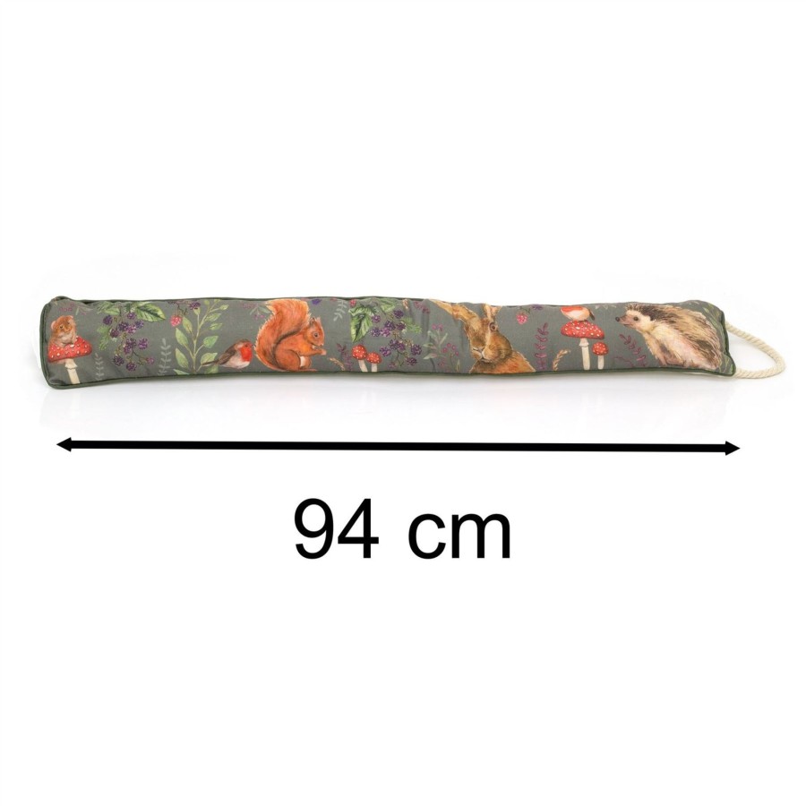 Home Accessories Carousel Shop Draught Excluders | 94Cm Woodland Flora & Fauna Fabric Draught Excluder For Doors | Winter Draft Excluder Door Cushion | Forest Animal Draft Insulator Door Draught Cushion