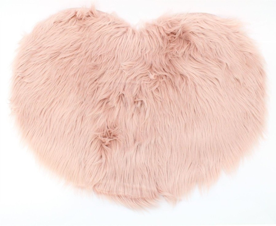 Home Accessories Carousel Shop Soft Furnishings & Rugs | Gorgeous Faux Fur Heart Shaped Non Slip Mat ~ Living Room Bedroom Rug