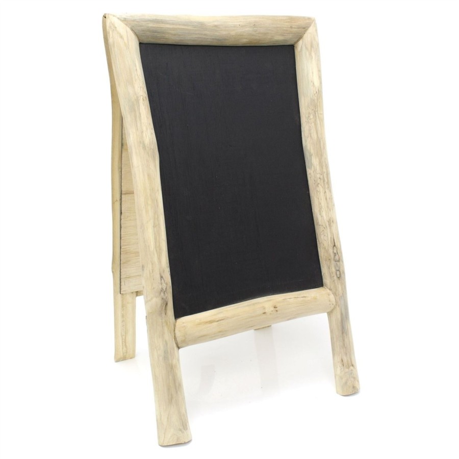 Home Accessories Carousel Shop Chalkboards & Planners | Teak Chalkboard Easel Sandwich Board - Free Standing Pavement Display Sign, Blackboard Menu Display Board For Bars Cafes Restaurant