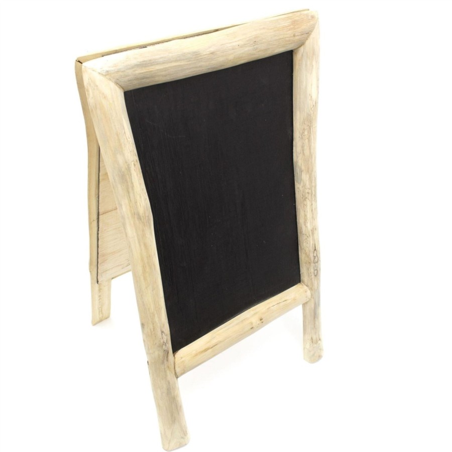 Home Accessories Carousel Shop Chalkboards & Planners | Teak Chalkboard Easel Sandwich Board - Free Standing Pavement Display Sign, Blackboard Menu Display Board For Bars Cafes Restaurant