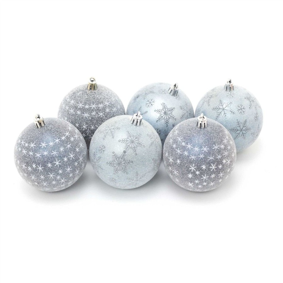 Celebrations Carousel Shop | 6 Piece Frosted Blue Christmas Baubles | Christmas Tree Decorations | Blue Xmas Baubles Christmas Decor