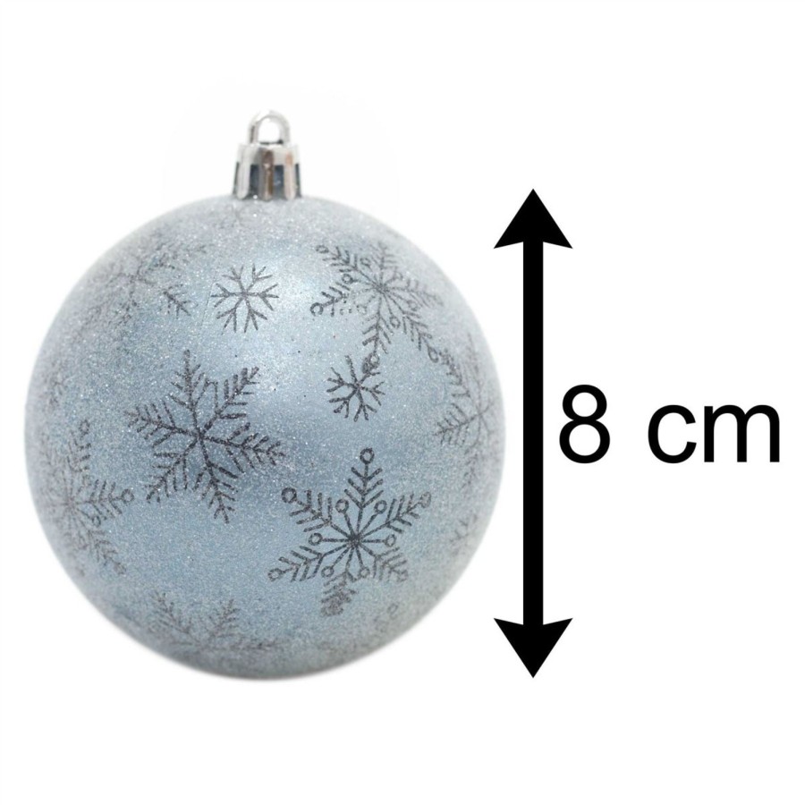 Celebrations Carousel Shop | 6 Piece Frosted Blue Christmas Baubles | Christmas Tree Decorations | Blue Xmas Baubles Christmas Decor