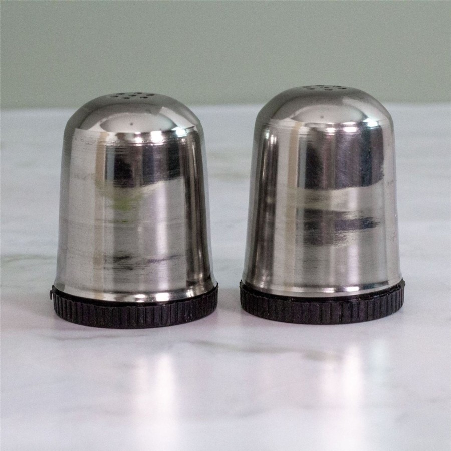 Kitchen & Dining Carousel Shop | Classic Stainless Steel Salt & Pepper Set | 2-Piece Retro Salt & Pepper Shakers