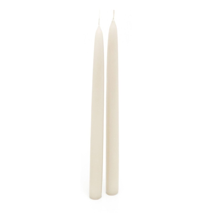 Home Accessories Carousel Shop Candles & Tealights | Pair Of Tapered Dinner Candles | 2 Traditional Hand-Dipped Taper Candles 30Cm - Grey