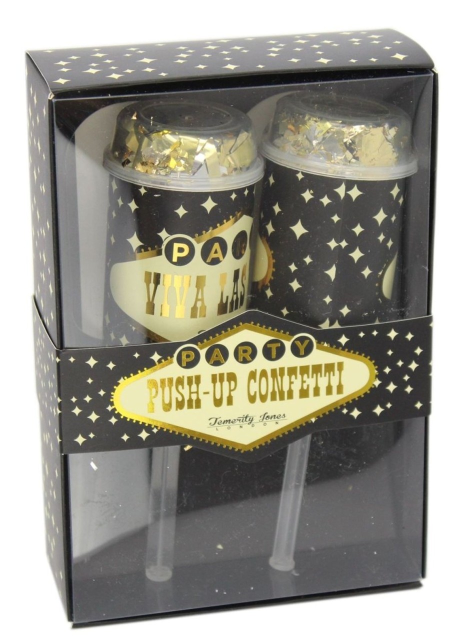 Celebrations Carousel Shop | Viva Las Vegas Gold And Silver Push Up Confetti Party Popper Cannons