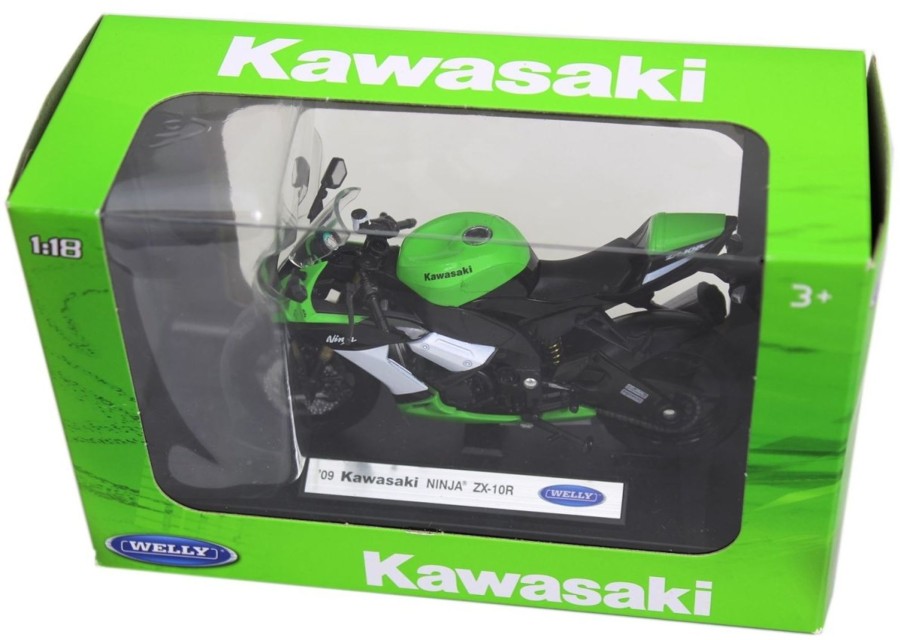 Baby & Child Carousel Shop Pretend Play | Welly Diecast Officially Licenced 1:18 Scale Motorbike Model ~ Kawasaki Ninja Zx-10R