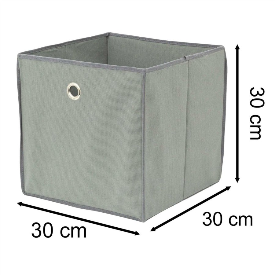 Home Accessories Carousel Shop Boxes & Baskets | Grey Fabric Storage Box | Foldable Storage Cube Open Top Storage Basket 30X30Cm