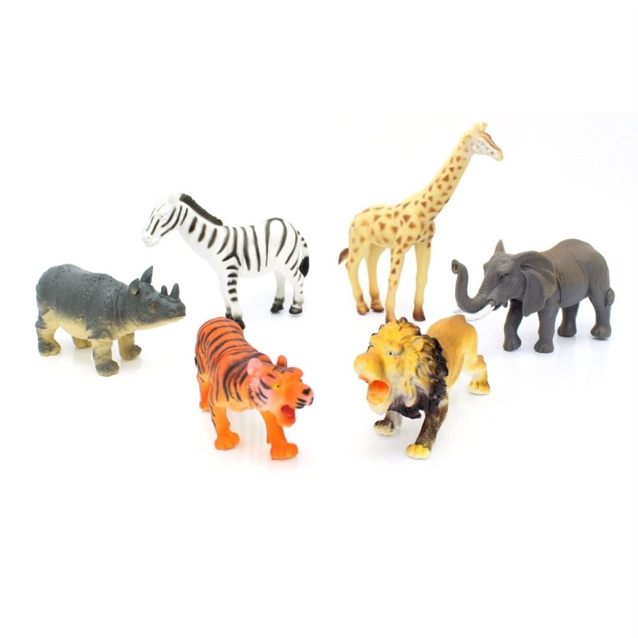 Baby & Child Carousel Shop Pretend Play | Children'S Pack Of 6 Wild Jungle Plastic Figures Safari Toy Animals