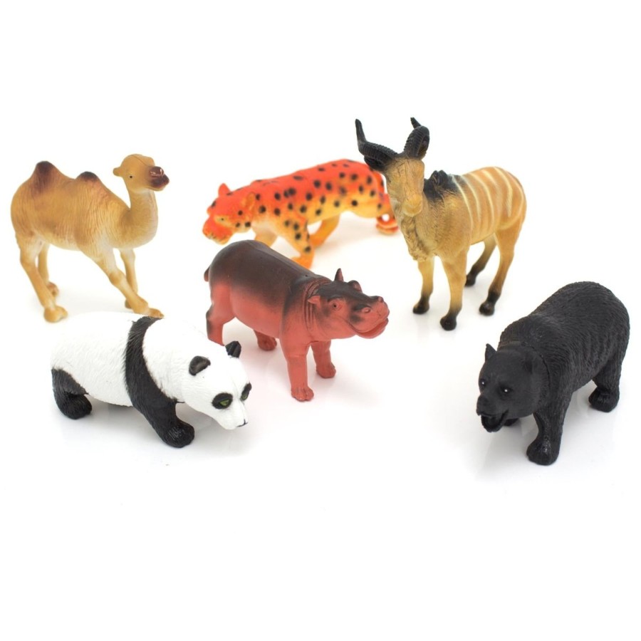 Baby & Child Carousel Shop Pretend Play | Children'S Pack Of 6 Wild Jungle Plastic Figures Safari Toy Animals