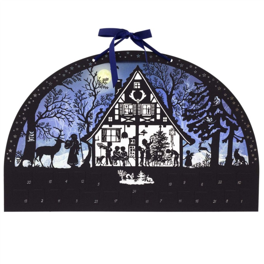 Celebrations Carousel Shop | Deluxe Moonlight Silhouette Christmas Advent Calendar | Winter Cottage In The Woods Advent Calendar | Alpine Picture Advent Calendar