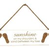 Home Accessories Carousel Shop Wall Decor & Mirrors | By The Sea Handcrafted Wooden Hanging Plaque Flip Flops ~ Sunshine On My Shoulders