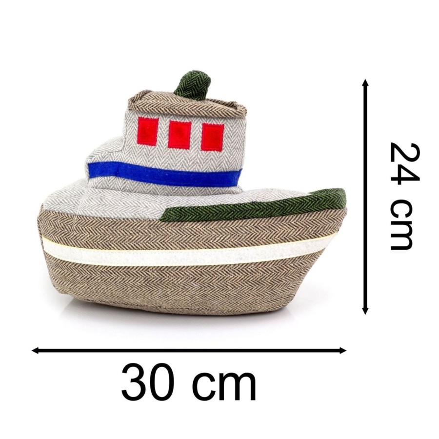 Home Accessories Carousel Shop Nautical Doorstops | Nautical Boat Shaped Doorstop | Decorative Fabric Coastal Ship Door Stop