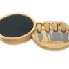 Kitchen & Dining Carousel Shop | 20Cm Slate Round Wooden Cheese Board | Cheese Serving Platter Set | Charcuterie Platter And Serving Meat Board