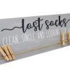 Home Accessories Carousel Shop Wall Decor & Mirrors | Humorous Lonely Socks Wooden Sign Plaque With Pegs - Lost Sock Organiser