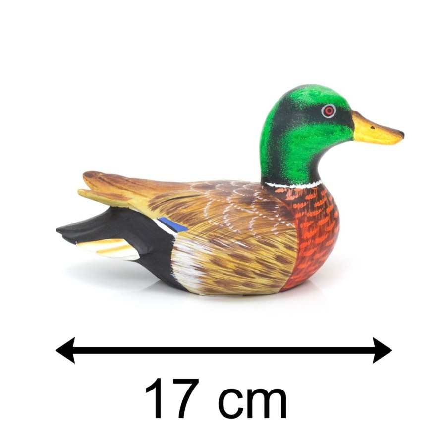 Home Accessories Carousel Shop Ornaments | Wooden Mallard Duck Ornament | Duck Figurine Bird Statue | Animal Sculpture Duck Gifts