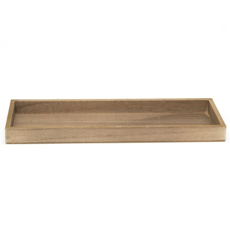 Home Accessories Carousel Shop Decorative Accessories | 40Cm Contemporary Wooden Display Tray Candle Tray | Trinket Tray Jewellery Dish | Rectangle Wood Display Dish