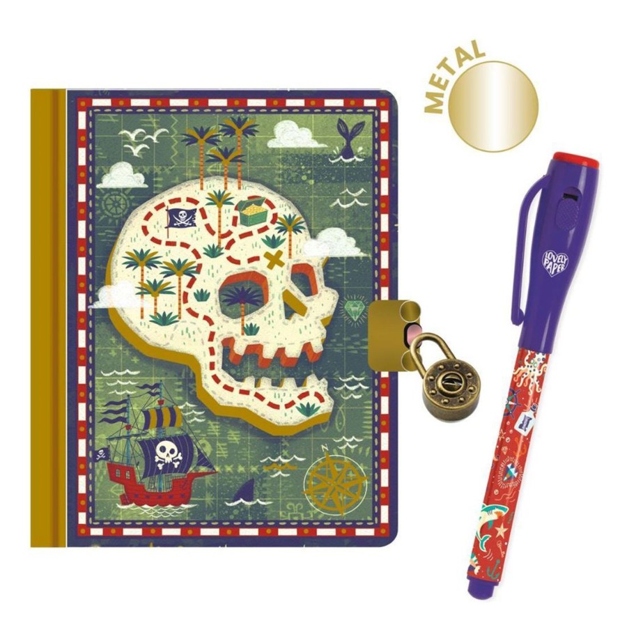 Baby & Child Carousel Shop Arts & Crafts | Djeco Dd03653 Small Secret Notebook & Magic Pen | Steve Little Secret Notebook