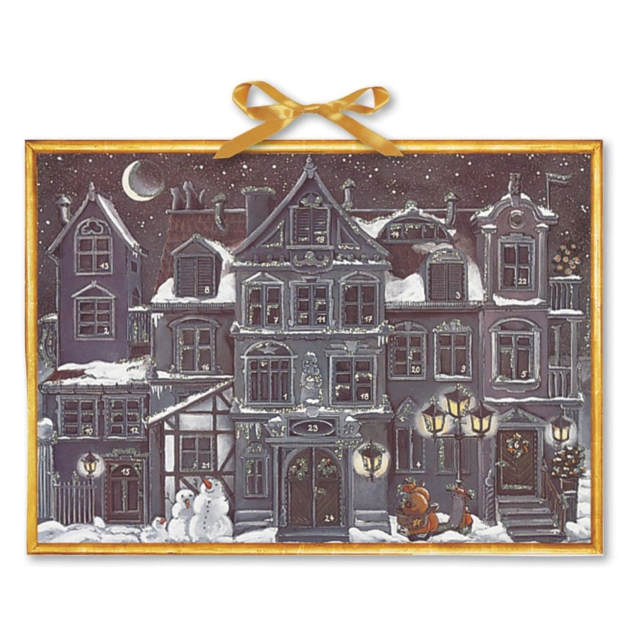 Celebrations Carousel Shop | Deluxe Traditional Card Advent Calendar Large - The Christmas House At Night